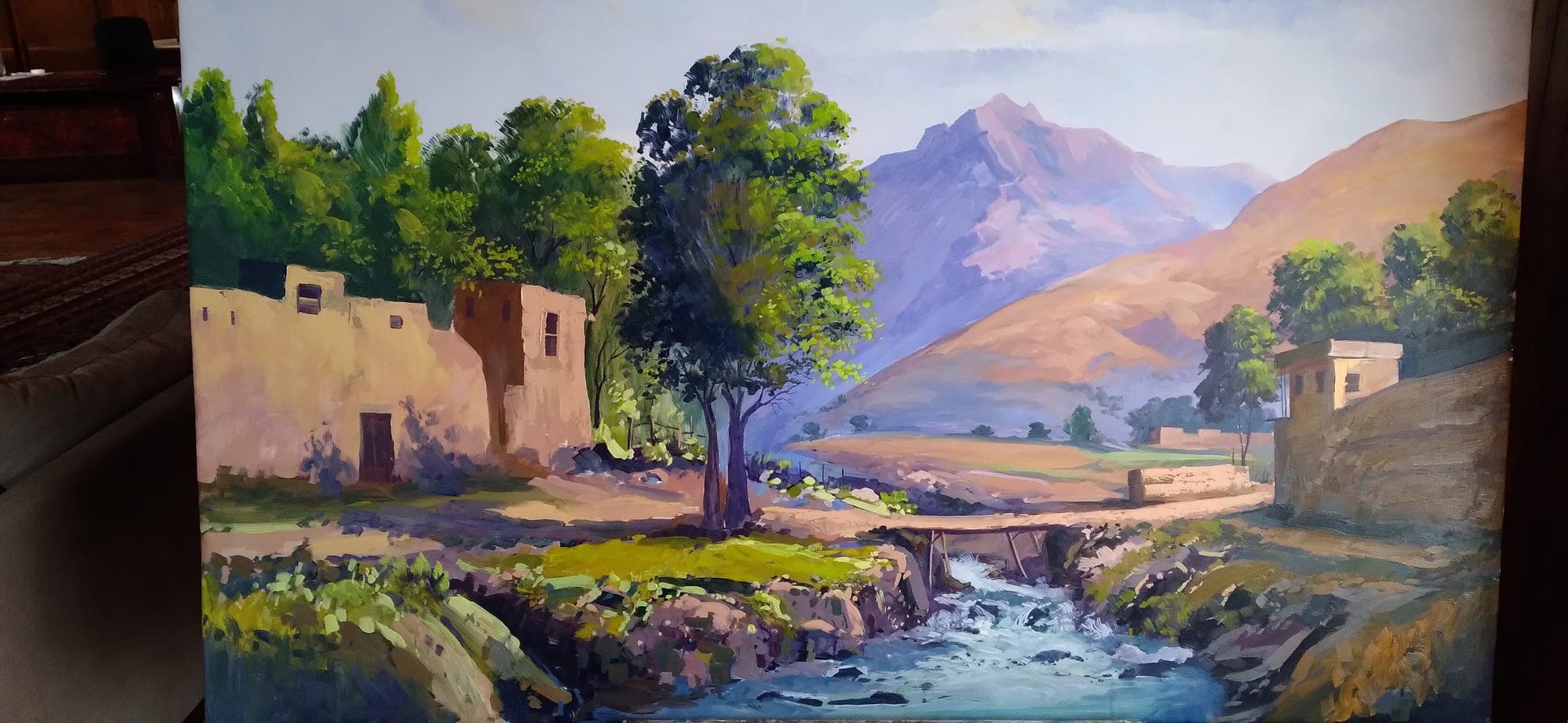 A panorama on a feature wall